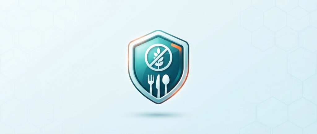 Icono de seguridad alimentaria y control de alérgenos